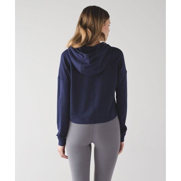 LULULEMON Ceremony Deep Indigo French Terry Hooded Sweatshirt, Size S - Picture 3 of 14